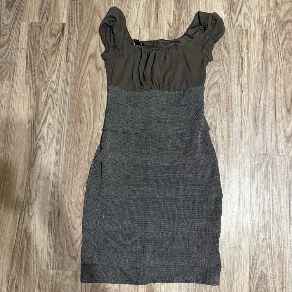 Iz Byer Brown Mini Dress